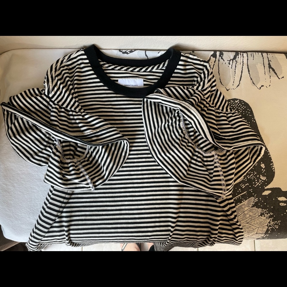 Current/Elliott black and white Carina top.